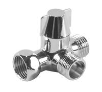 Orivin 3-Way Shower Diverter Valve - G1/2 Inch T-Adapter with Shut-off Valve, Solid Brass Polished Chrome for Shower Spray, Toilet, Bidet