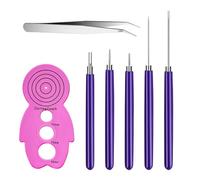Orivin 7-Piece Paper Quilling Tool Set, Multifunctional Slot Needle Pen Set, Includes 5 Curling Quilling Needle Pens, 1 Curling Coach and 1 Tweezers