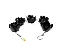 Orivin Rain Chain, Outdoor Lotus Drainage Chain Garden Decoration, 5 Cups Black Metal Rain Catcher Divert Rainwater for Indoor/Outdoor