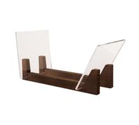 Orivin Wood Vinyl Record Storage Holder - Vinyl IP Records Stand - Album Storage Organizer Display Stand Rack Holds Up To 50 Albums DVDs CDs，Brown