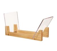 Orivin Wood Vinyl Record Storage Holder - Vinyl IP Records Stand - Album Storage Organizer Display Stand Rack Holds Up To 50 Albums DVDs CDs，Wood Grain