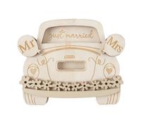 Orivin Wooden Wedding Car Wallet Handcrafted Slim Compact Card Holder for Couples