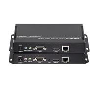 ORIVISION 4K@30Hz HDMI USB2.0 KVM Network Converter 120M Video Extender Over Cat5e Cable Bi-Directional Audio/Mic Transmission Adding Remote Turn On & Off Function of PC