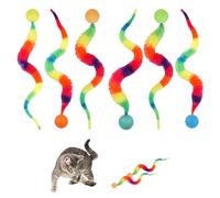 Orixo Pack of 6 Wiggly Ball Wiggly Balls for Cats, Funny Cat Ball, Long Tail Ball, Worm Cat Toy, Cat Balls, Bouncy Balls, Interactive Toy for Cats, Bouncy Ball for All Ages