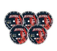 ORIXTREME 10 Inch Diamond Saw Blade 5pcs, General Purpose Segmented Blade | Dry/Wet Cutting Concrete, Masonry, Brick, Block, 7/8"-5/8" Arbor