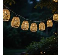 Orizizhic 10 Pcs Solar Lights Outdoor Garden String, 3.6m IP44 Waterproof LED Fairy Lights with 4 Hooks, Hanging Garden Lanterns for Patio Wedding Lawn Yard Fence
