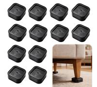 Orizizhic 12 Piece Heavy Duty Bed Risers with Nonslip Bottom, Adjustable Stackable Furniture Risers, Versatile Durable Bed Raising Blocks 3.5cm Table Leg Extenders for Bed Sofa Table Chair Desk