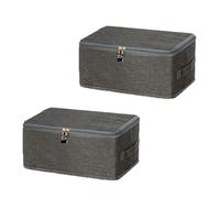 Orizizhic 2Pcs Fabric Storage Box with Combination Lock, Large Lockable Storage Box with Handles Collapsible Lid Combination Lock Box for Toys Clothes Jeans T-shirts Medicines (30 x 20 x 14 cm)