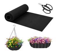 Orizizhic 30x300 Hanging Basket Liners, Felt Planter Liner Roll Non Woven Fabric Plant Liner Sheets Easy Cutting for Indoor Outdoor Garden Flower Pot Window Box Planter Wall Plant Animal Pet Mat