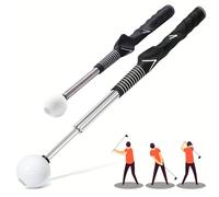 Orizizhic Golf Swing Trainer, Telescopic Golf Swing Training Aid, Golf Grip Trainer Corrective Gesture Training Aid for Outdoor Indoor Practice for Beginners Rhythmic Grip Practice Clubs