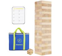 Orizliztion Tumbling Tower 3.3Ft, 60 Wooden Blocks Stacking Game for Family