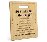 ORIZMA 50th Anniversary Bamboo Chopping Board - Personalized Engraved Wooden Cutting Board for Couple 50th Wedding Anniversary Presents
