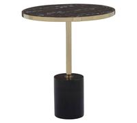 orizone black marble end table with gold steel frame