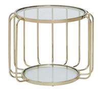 orizone clear glass top side table with gold steel base