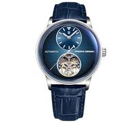 Orizontime Pagani Design Automatic Mechanical Watches for Men 42mm Dial Leather Strap Silver Blue Luxury, Silver Blue, Luxurious