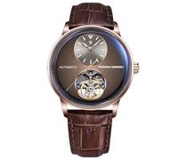 Orizontime Pagani Design Automatic Mechanical Watches for Men 42mm Dial Leather Strap Silver Blue Luxury, Brown gold, Luxurious