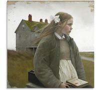 Orjdjz Wxkbl Andrew Wyeth《Tech Genius Teenage Girl》Poster Andrew Wyeth Canvas Wall Art Andrew Wyeth Prints Retro Painting for Home Decor Picture 60x60cm Frameless