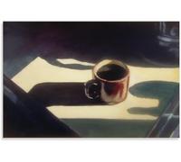 Orjdjz Wxkbl E-dward Hopper Poster 《The First Coffee of The Day》 Canvas Wall Art E-dward Hopper Prints Retro Painting for Office Wall Decor 50x75cm Frameless
