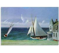 Orjdjz Wxkbl E-dward Hopper Poster《The Lee Shore》 Canvas Wall Art E-dward Hopper Prints Retro Painting for Office Home Wall Decor Picture 50x75cm Frameless