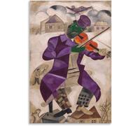 Orjdjz Wxkbl Fiddler on The Roof by Marc Chagall Poster Abstract Prints Marc Chagall Canvas Wall Art Surrealism Painting for Office Picture Decor 40x60cm Frameless
