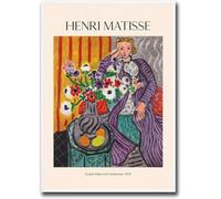 Orjdjz Wxkbl Henri Matisse Poster and Prints Henri Matisse《Purple Robe and Anemones》Canvas Wall Art Henri Matisse Painting for Home Art Decor 40x65cm Unframed