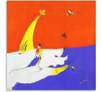 Orjdjz Wxkbl Joan Miro Bird Prints Surrealism Red Wall Art Joan Miro Canvas Poster Abstract Red Purple Painting for Office Wall Picture Decor 40x40cm Frameless
