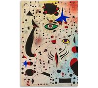 Orjdjz Wxkbl Joan Miro in Love with A Woman Prints Surrealism Wall Art Joan Miro Canvas Poster Home Painting for Office Wall Picture Decor 40x65cm Frameless