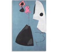 Orjdjz Wxkbl Joan Miro Pink Prints Surrealism Red Wall Art Joan Miro Canvas Poster Abstract White Painting for Office Wall Picture Decor 40x50cm Frameless
