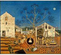 Orjdjz Wxkbl Joan Miro The Farm Prints Surrealism Wall Art Joan Miro Canvas Poster Abstract Landscape Painting for Home Office Wall Decor 50x50cm Frameless