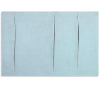 Orjdjz Wxkbl Lucio Fontana Poster《Blue scratches》Canvas Painting Abstract Wall Art Lucio Fontana Prints Modern Picture for Living Room Decor 40x50cm Frameless
