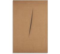 Orjdjz Wxkbl Lucio Fontana Poster《Brown scratches》Canvas Painting Abstract Wall Art Lucio Fontana Prints Modern Picture for Living Room Decor 40x50cm Frameless