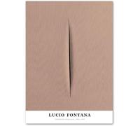 Orjdjz Wxkbl Lucio Fontana Posters Brown Scratches Shadow Canvas Prints Modern Wall Art Lucio Fontana Painting for Bathroom Wall Decor Picture 40x50cm Unframed