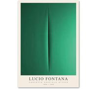 Orjdjz Wxkbl Lucio Fontana Posters Green Scratches Shadow Canvas Prints Modern Wall Art Lucio Fontana Painting for Bathroom Wall Decor Picture 40x50cm Unframed