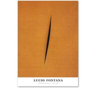Orjdjz Wxkbl Lucio Fontana Posters Orange Scratches Shadow Canvas Prints Modern Wall Art Lucio Fontana Painting for Bathroom Wall Decor Picture 40x50cm Unframed