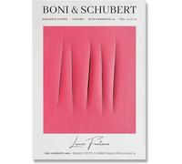 Orjdjz Wxkbl Lucio Fontana Posters Pink Scratches Shadow Canvas Prints Modern Wall Art Lucio Fontana Painting for Bathroom Wall Decor Picture 40x50cm Unframed