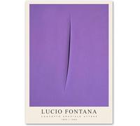 Orjdjz Wxkbl Lucio Fontana Posters Purple Scratches Shadow Canvas Prints Modern Wall Art Lucio Fontana Painting for Bathroom Wall Decor Picture 40x50cm Unframed
