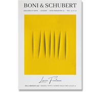 Orjdjz Wxkbl Lucio Fontana Posters Yellow Scratches Shadow Canvas Prints Modern Wall Art Lucio Fontana Painting for Bathroom Wall Decor Picture 40x50cm Unframed