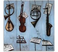 Orjdjz Wxkbl Musical Instruments by Bernard Buffet Poster and Prints Vintage Wall Art Picture Bernard Buffet Canvas Painting for Office Decor 40x40cm Frameless