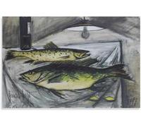 Orjdjz Wxkbl Two Fish by Bernard Buffet Poster and Prints Vintage Wall Art Picture Bernard Buffet Canvas Painting for Home Office Decor 40x60cmx1 Frameless