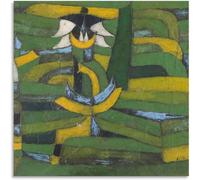 Orjdjz Wxkbl White Blossom in The Garden by Paul Klee Poster Abstract Cubism Wall Art Paul Klee Prints Retro Painting Canvas for Home Decor 50x50cm Frameless