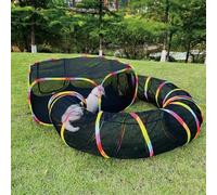 Orjiadian Outdoor Cat Enclosure, Portable Catio Outdoor Cat Enclosure Playground with Rainbow Tent, Circle Cat Playpen Tunnel for Kitty and Small Family Pet Indoor & Outside Play