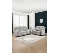 Orka 2+3 Seater Fabric Manual Recliner Sofa Set More4Homes Grey One Size