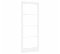 ORKDAL Interior Door White Primed Solid Pine Wood with Glass 83 x 202 cm Versatile for Bedroom Living Room Kitchen Sturdy Construction Modern Design Easy Assembly
