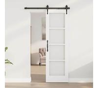 ORKDAL White Primed Interior Door 61 x 198.5 cm Pine Wood with Glass Elements, Versatile for Bedroom, Living Room, DIY Assembly, Durable and Modern Designed