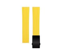 ORKDFJ 18MM 19MM 20MM 21MM 22MM Quick Release Fluorine Rubber Watch Strap Band Men And Women FKM Rubber Watch Band Custom Design Your Own LOGO On Buckle(Yellow Black Buckle,20mm)