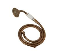 ORKDFJ Antique Bronze Telephone-Style Handheld Shower Head - 1.5M Stainless Steel Hose & Brass Holder for Bathroom(B)