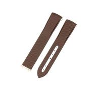 ORKDFJ For Omega Swatch Planet Joint Name Series 20mm Color Matching Silicone Watch Strap Arc Interface Waterproof Replace Watchbands(Brown-No buckle)
