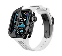 ORKDFJ Luxury Titanium Alloy Watch Case Strap Mod Kit,For Apple Watch Ultra 2 49mm Case And Silicone Watch Band,For iWatch Series 9 8 7 6 5 4 SE 45mm Upgrade Replacement Strap(M,45MM)