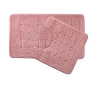Orkney Dusky Pink Bath Mat and Pedestal Set