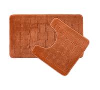 Orkney - Crosshatch 2 Pc Bath Set in Burnt Orange - TJ Hughes